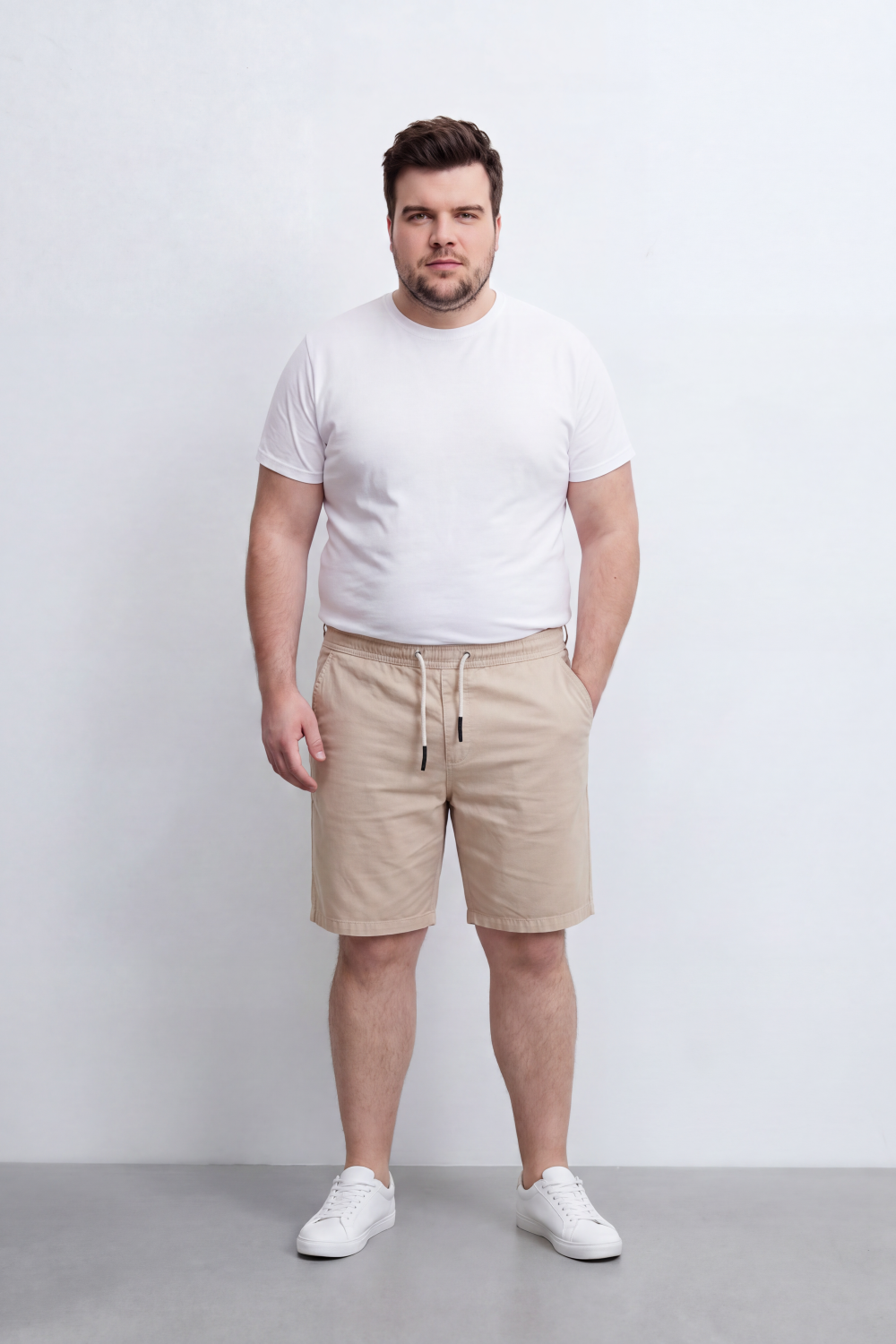 Men's Tomato Store Big Size Bermuda Shorts Adjustable Drawstring Waist Clean Tailored Design