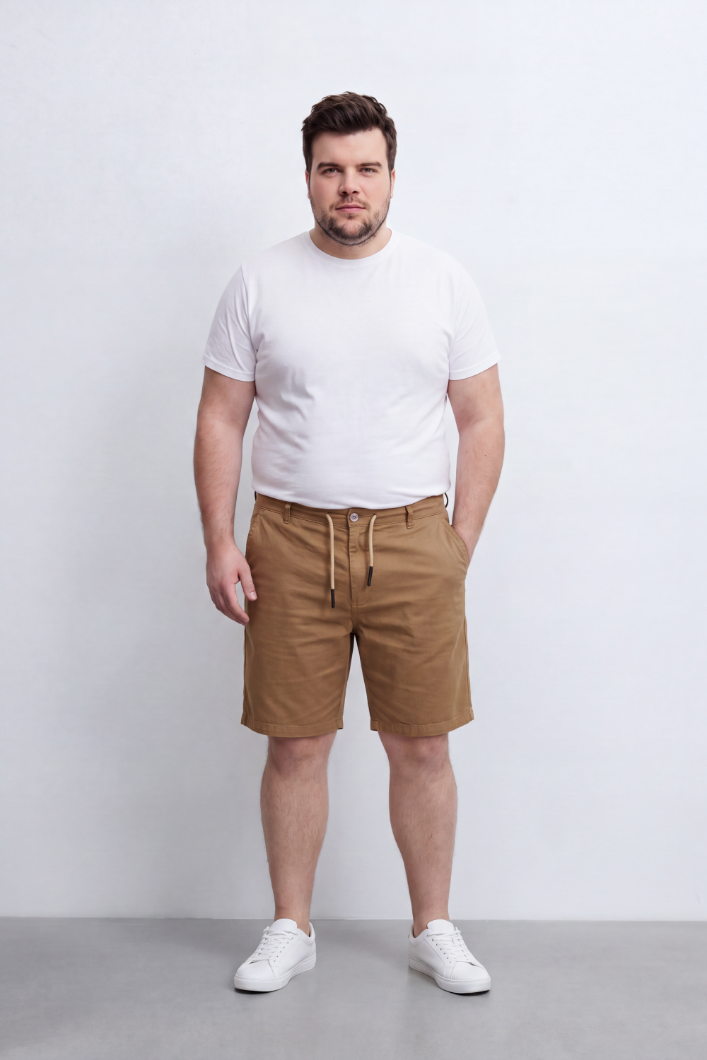 Men's Tomato Store Big Size Bermuda Shorts Adjustable Drawstring Waist Clean Tailored Design