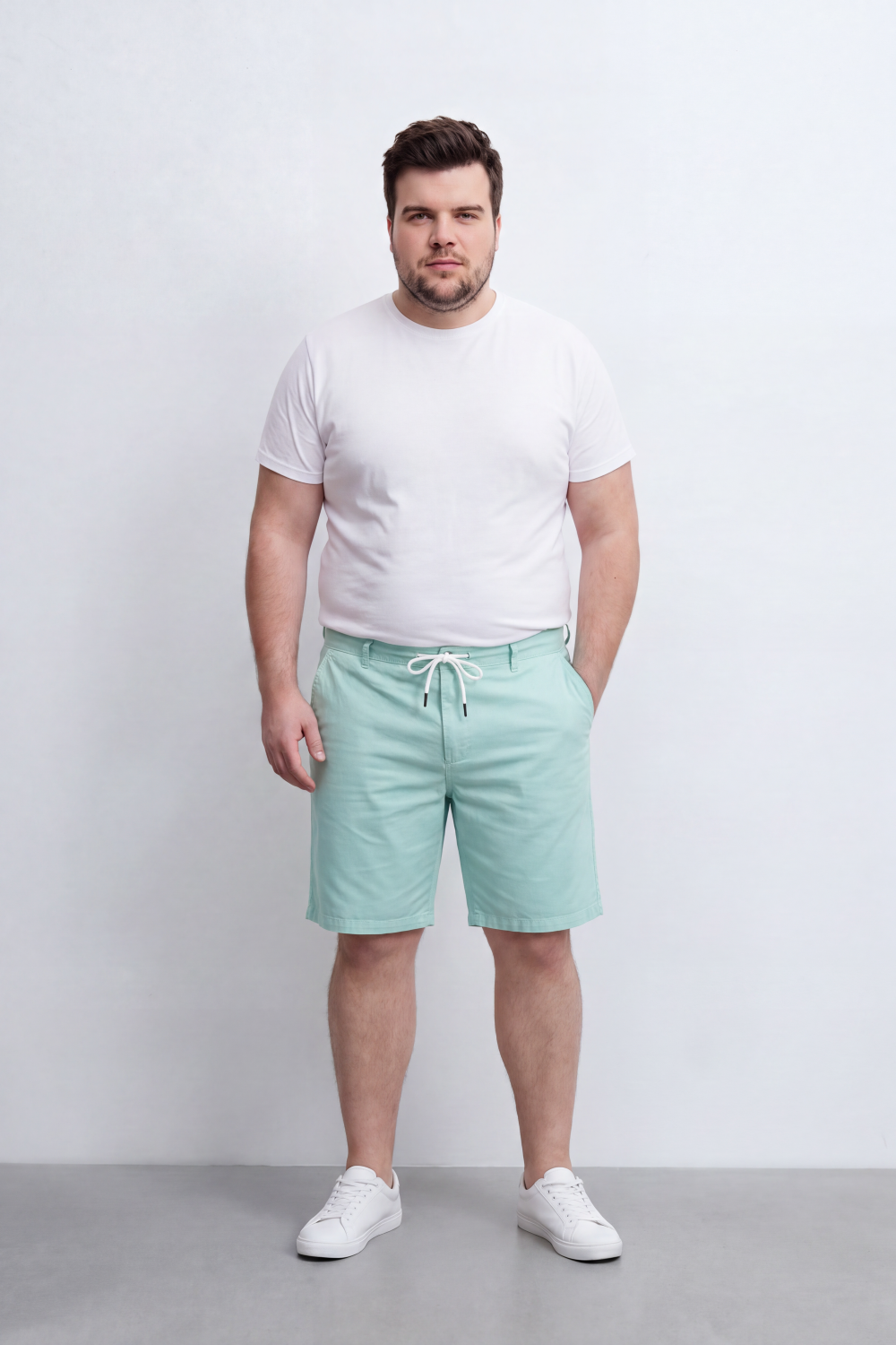 Men's Tomato Store Big Size Bermuda Shorts Adjustable Drawstring Waist Clean Tailored Design