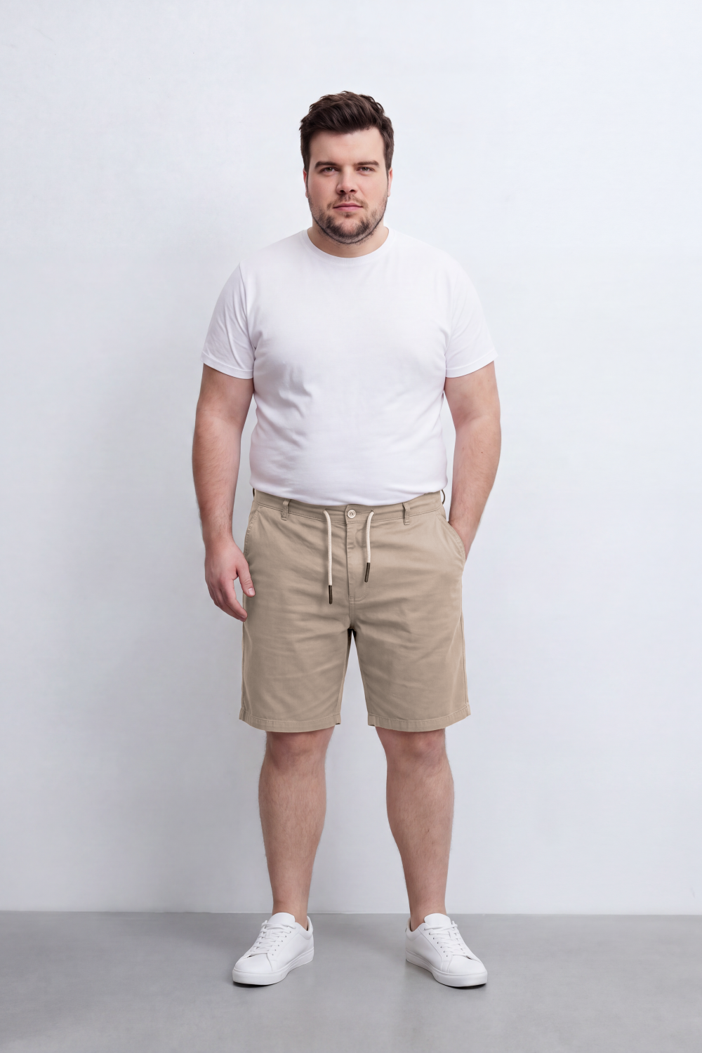 Men's Tomato Store Big Size Bermuda Shorts Adjustable Drawstring Waist Clean Tailored Design