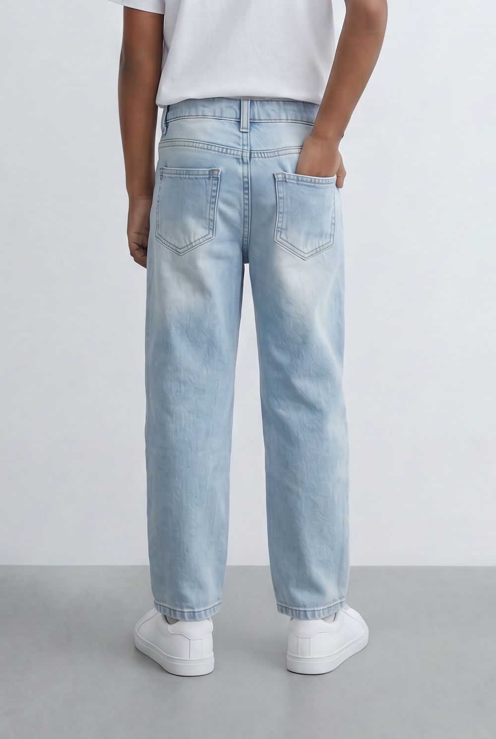 Boy's Tomato Store Boyfriend Jeans Pants With Button Closure & Five-Pocket Design Casual Everyday Denim