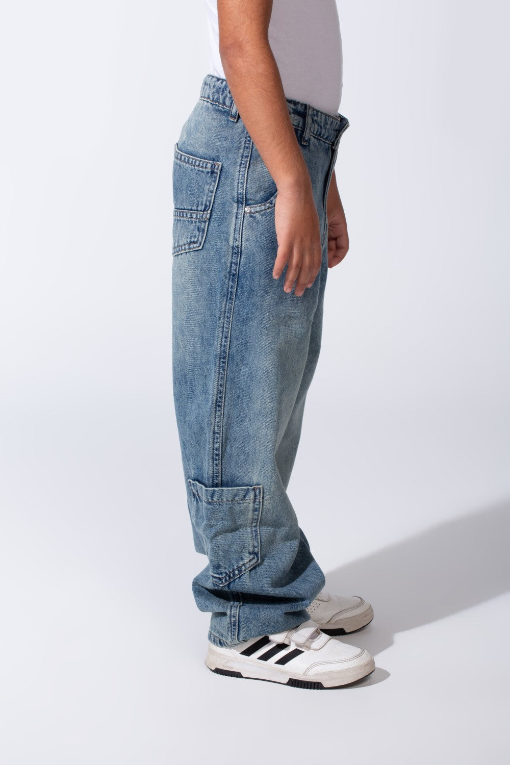 Boy’s Slouchy Boyfriend Clean Cut Jeans Denim Casual Pants