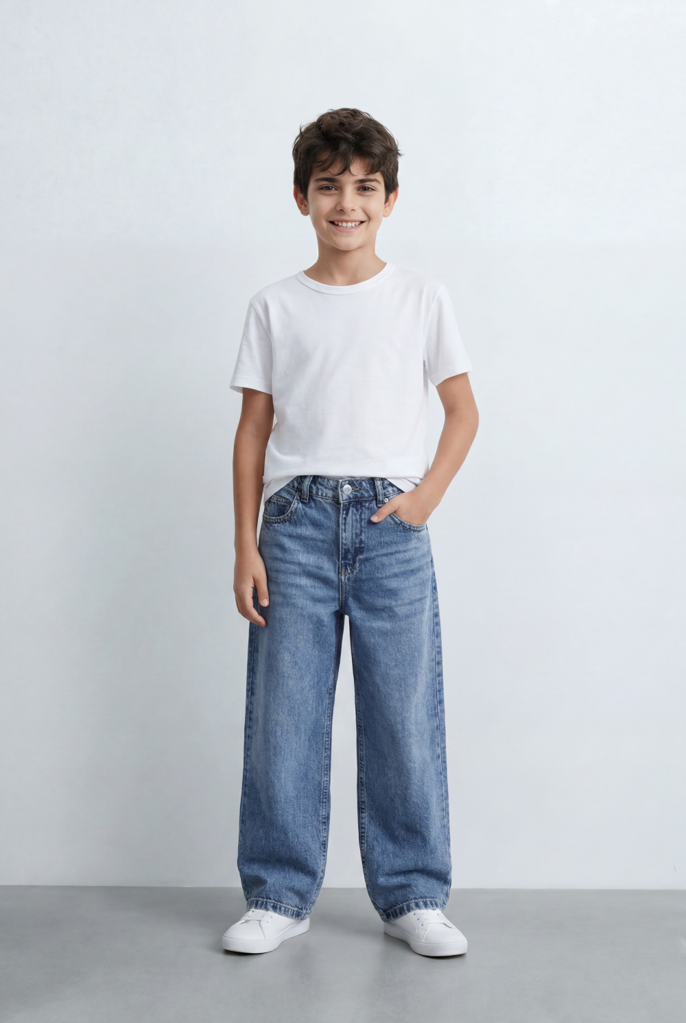 Women’s Boyfriend Jeans Featuring  Vintage Wash Finish Versatile Denim Pants