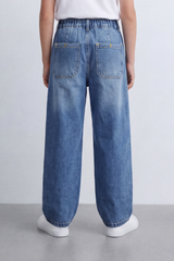 Boy's Tomato Store Boyfriend Denim Jeans Pants With Elastic Waistband And Drawstring Detail