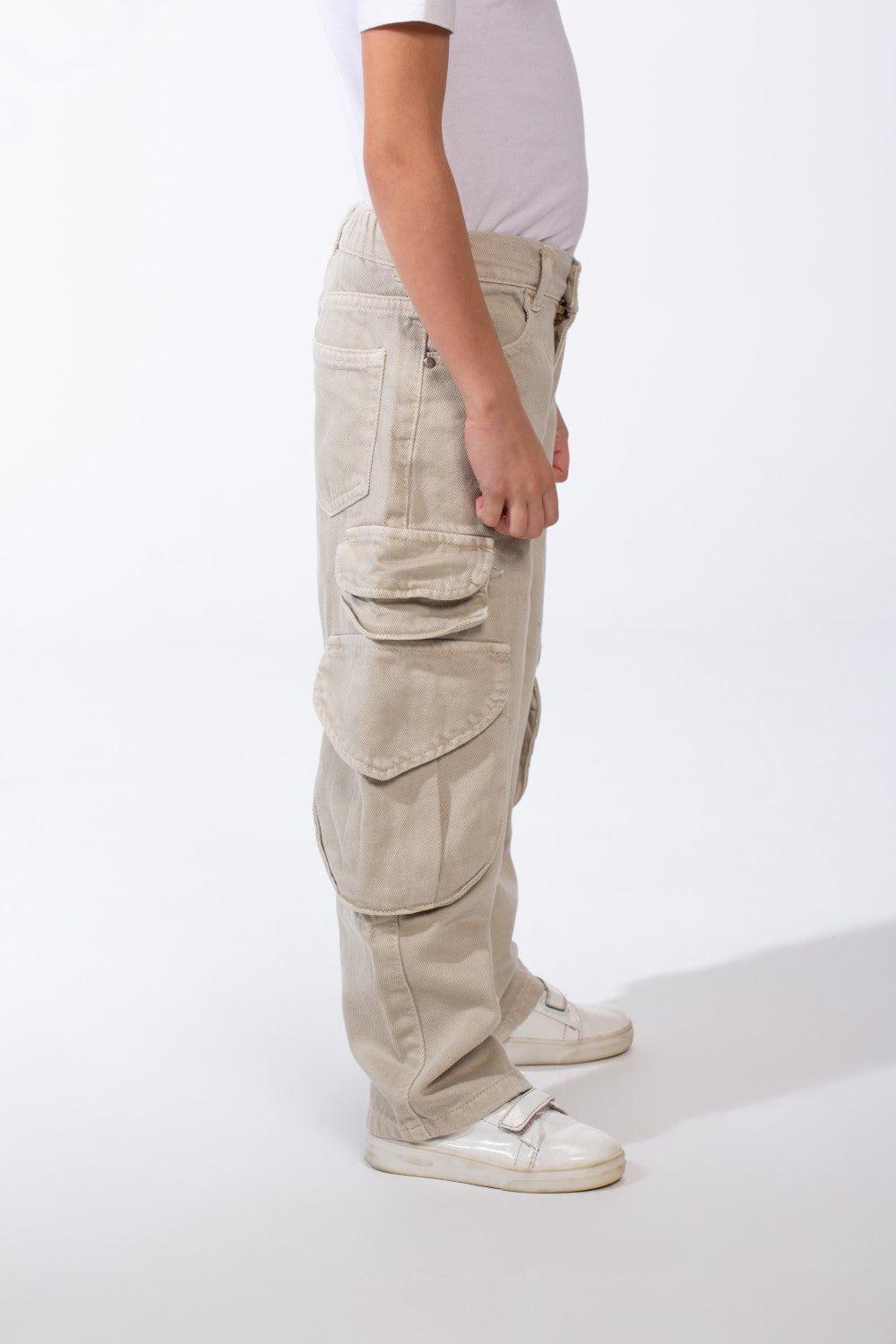 Girl’s Slouchy Cargo Gabardine Unique Pants
