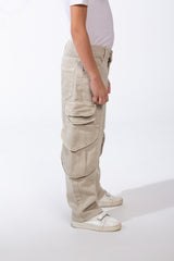 Girl’s Slouchy Cargo Gabardine Unique Pants