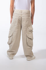 Girl’s Slouchy Cargo Gabardine Unique Pants