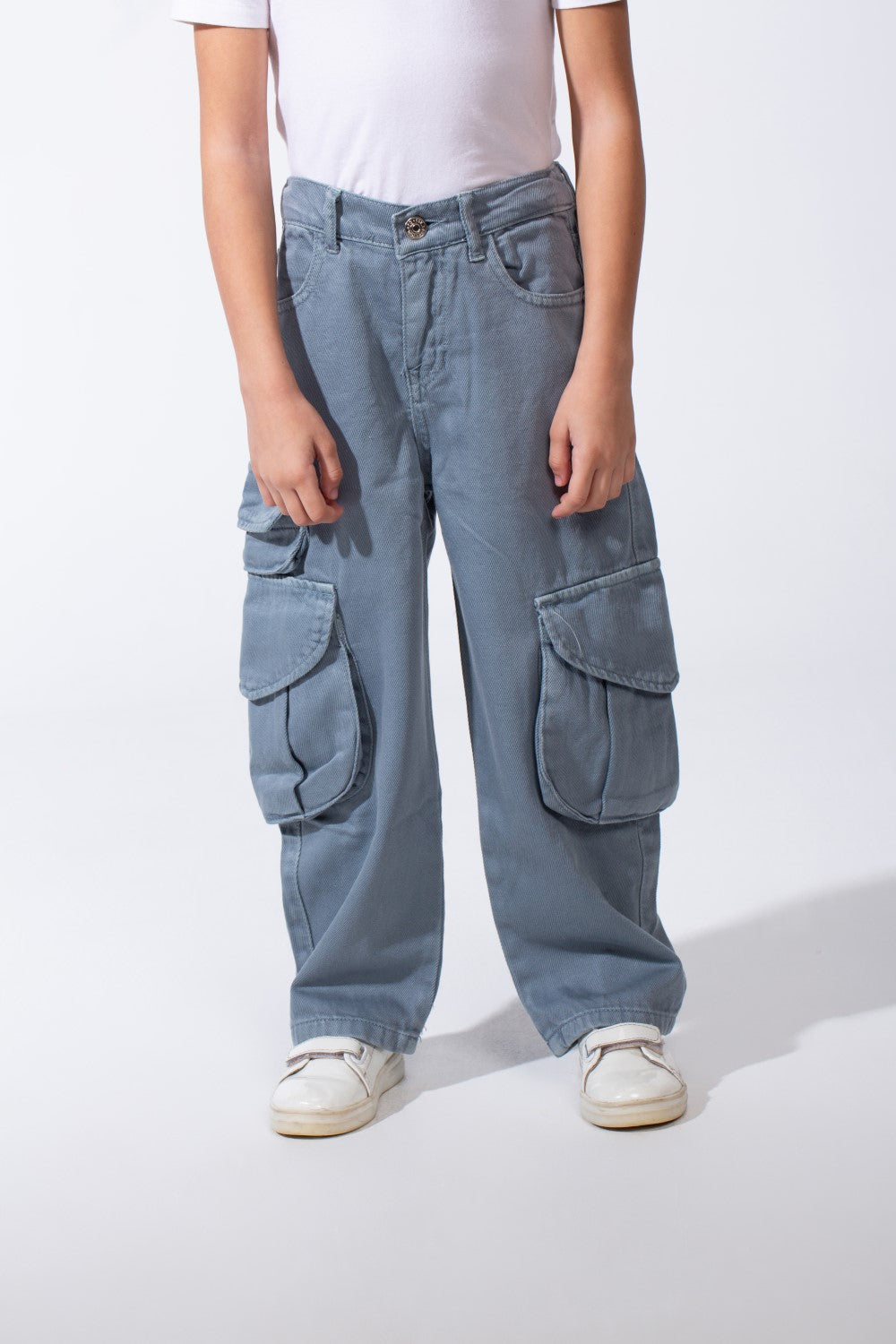 Girl’s Slouchy Cargo Gabardine Unique Pants