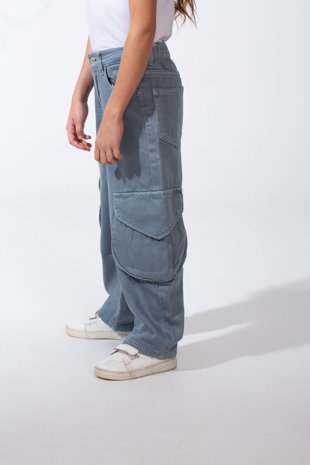 Girl’s Slouchy Cargo Gabardine Unique Pants