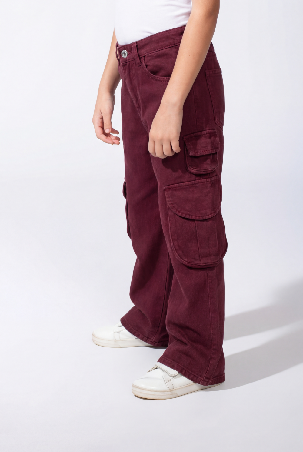 Girl’s Slouchy Cargo Gabardine Unique Pants