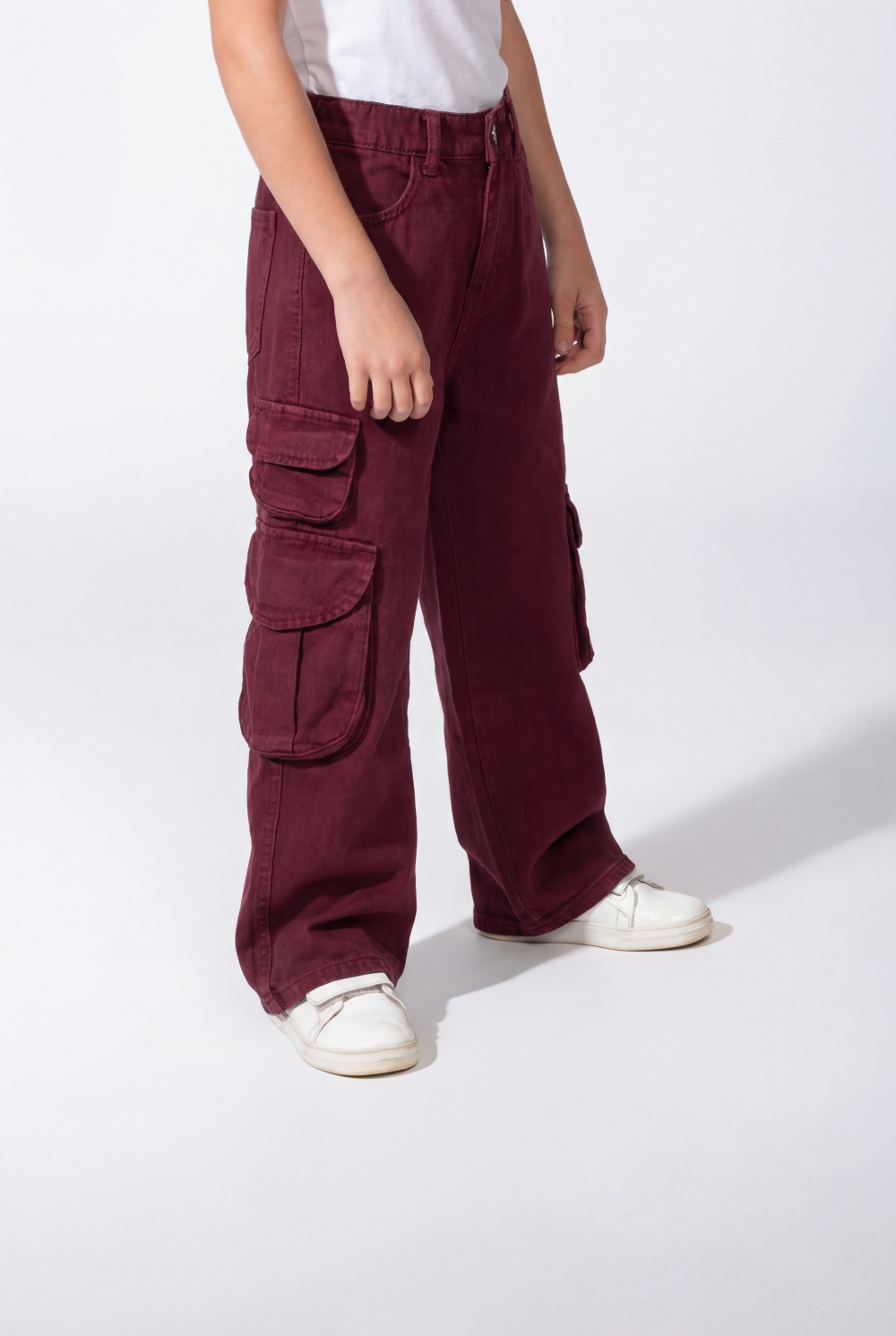 Girl’s Slouchy Cargo Gabardine Unique Pants