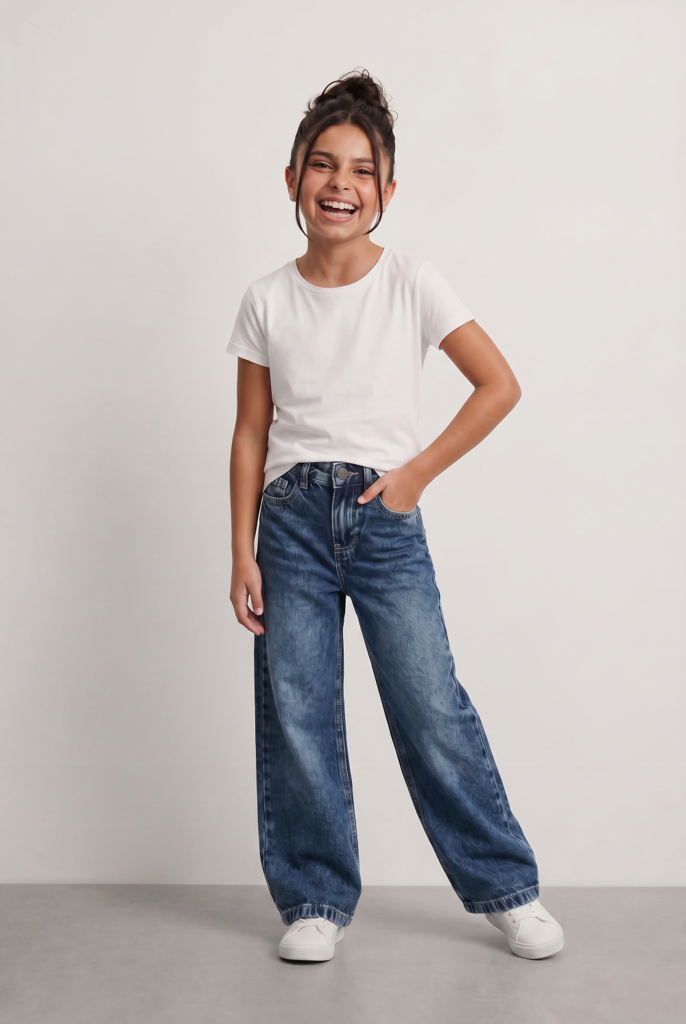 Girl's Tomato Store Wide Leg Denim Jeans Casual Everyday Pants