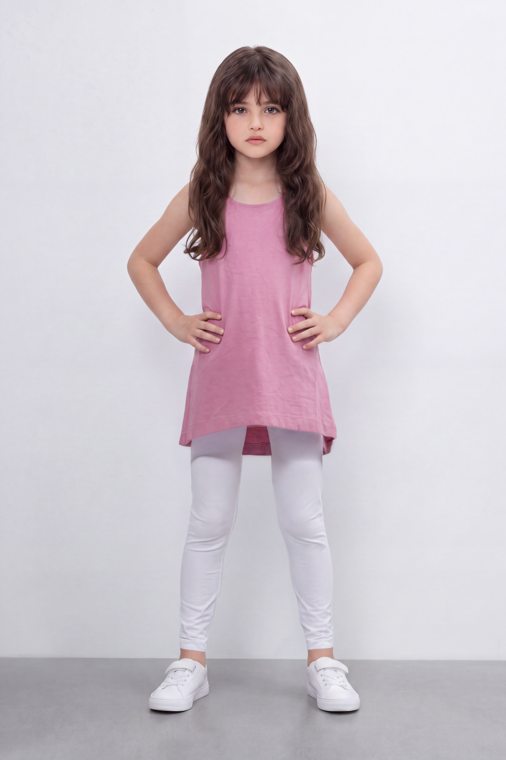 Girl's Tomato Store Soft Cotton Tunic Top Butterfly Crochet Back Detail Double Strap Design