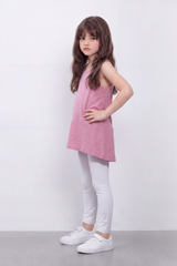 Girl's Tomato Store Soft Cotton Tunic Top Butterfly Crochet Back Detail Double Strap Design