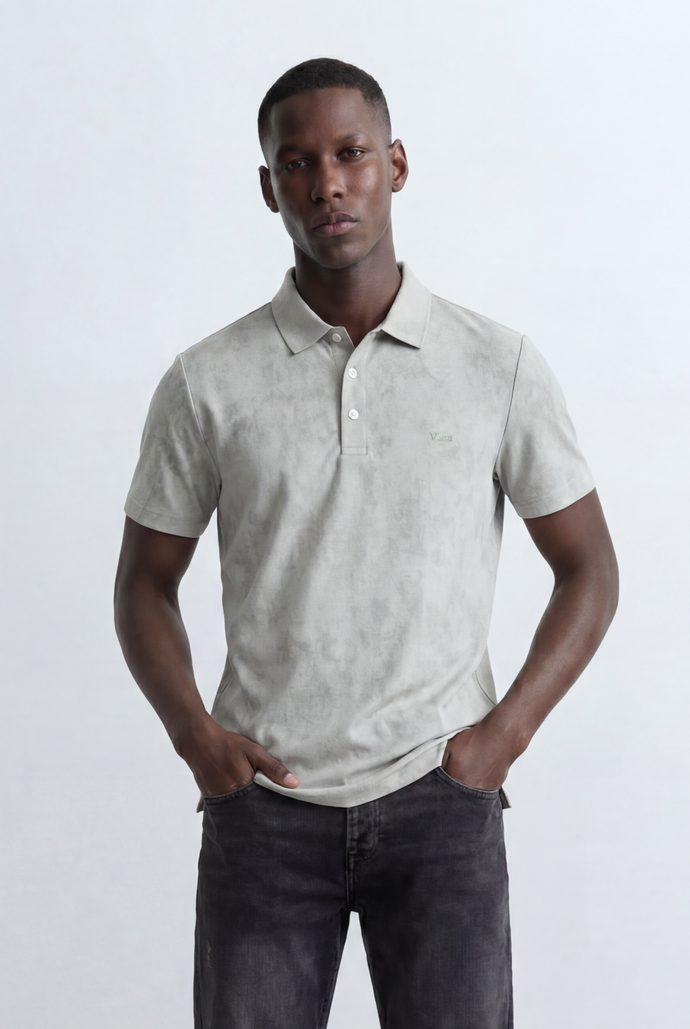 Men’s Tomato Store Washed Polo T-Shirt Faded Vintage Surface Soft Touch Finish Clean Three Button Placket