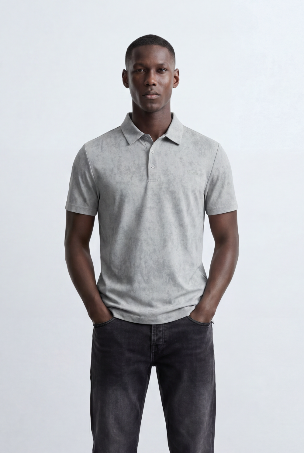 Men’s Tomato Store Washed Polo T-Shirt Faded Vintage Surface Soft Touch Finish Clean Three Button Placket