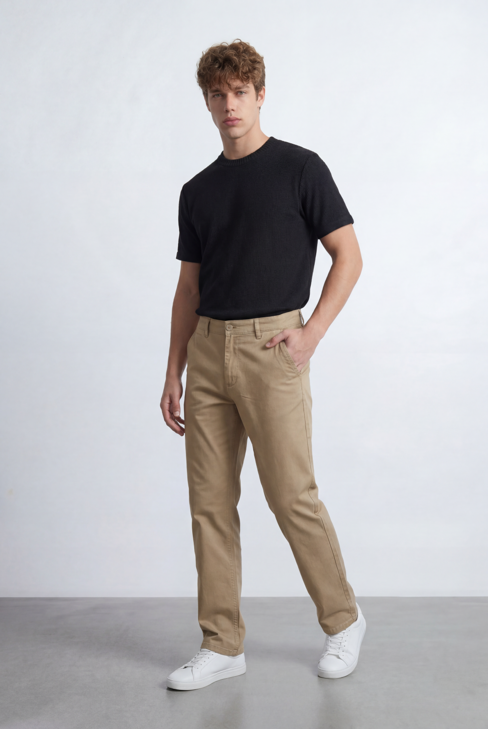 Men’s Tomato Store Straight Chino Pants Flat Front Button Closure Gabardine