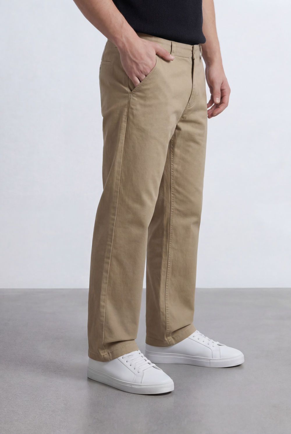 Men’s Tomato Store Straight Chino Pants Flat Front Button Closure Gabardine