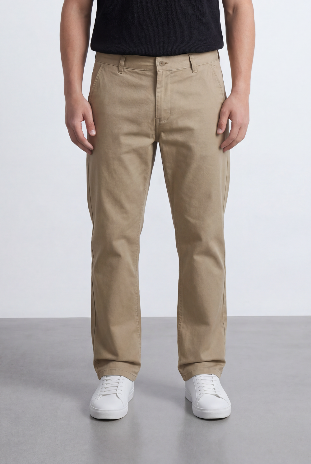 Men’s Tomato Store Straight Chino Pants Flat Front Button Closure Gabardine