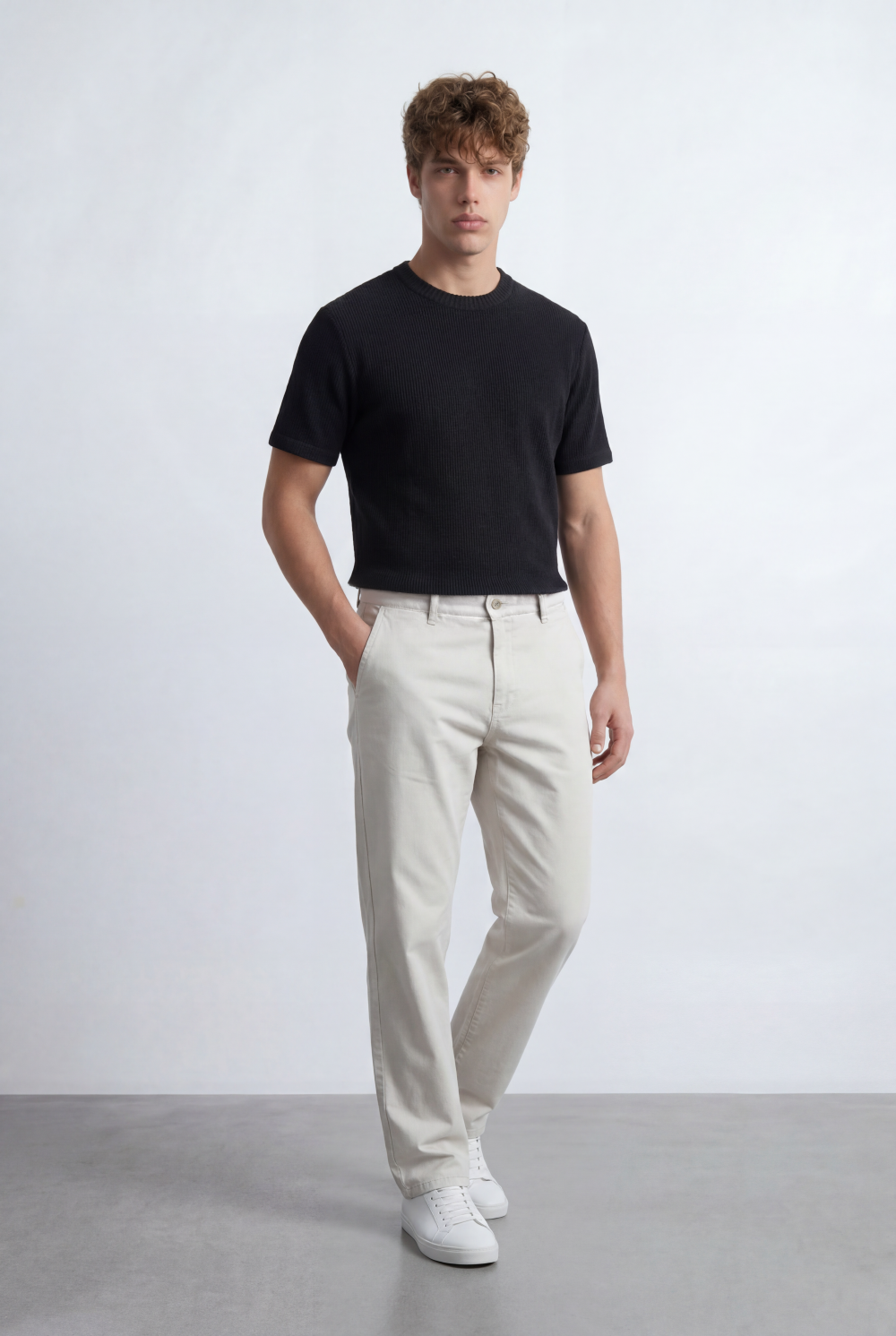 Men’s Tomato Store Straight Chino Pants Flat Front Button Closure Gabardine