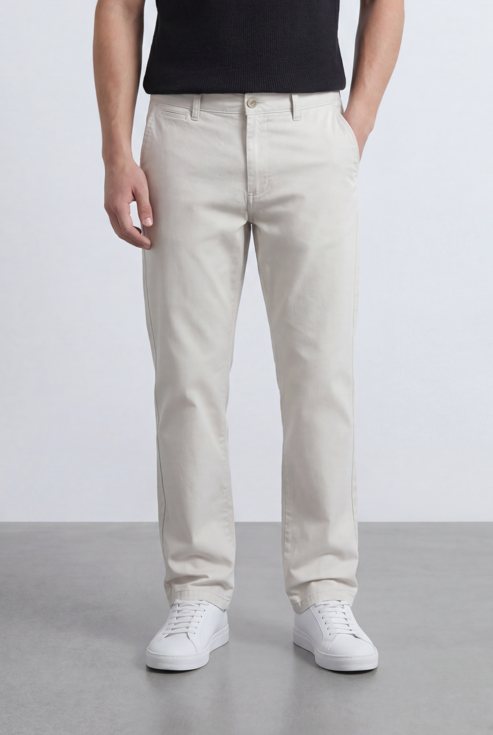 Men’s Tomato Store Straight Chino Pants Flat Front Button Closure Gabardine