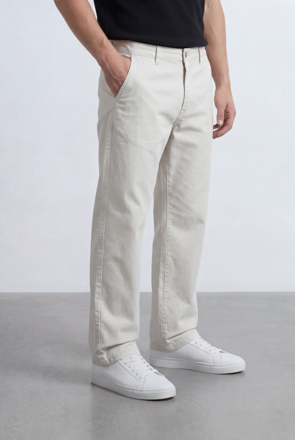 Men’s Tomato Store Straight Chino Pants Flat Front Button Closure Gabardine