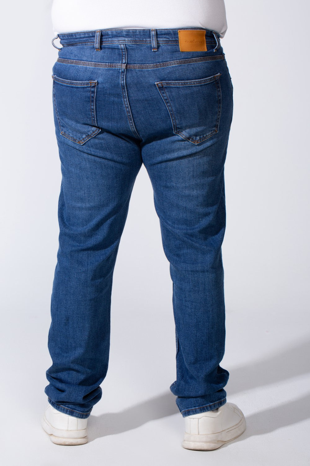 Men's Denim Fabric With Zip Flip Front And Back Pockets Perfect For Everyday Casual Wear Big Size Jeans Pants