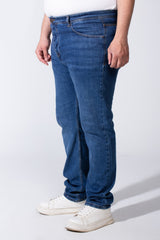 Men's Denim Fabric With Zip Flip Front And Back Pockets Perfect For Everyday Casual Wear Big Size Jeans Pants