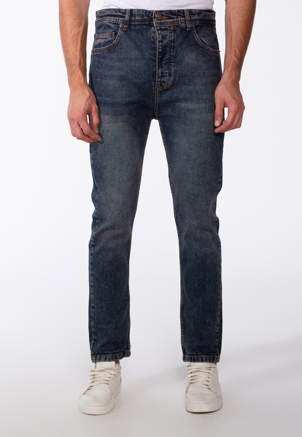 Men's Vintage Look Slim Fit Basic Jeans Pants