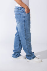Men's Classic Jeans With Elasticated Waistband Drawstrings For Custom Comfy Fit Wide Leg Pants