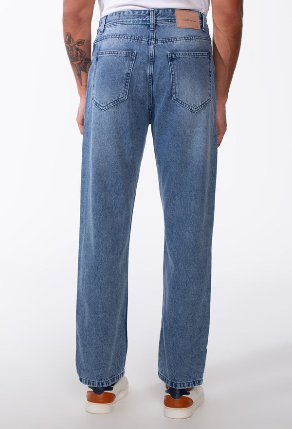 Men's Wide Leg Tomato Jeans Pants With Pockets