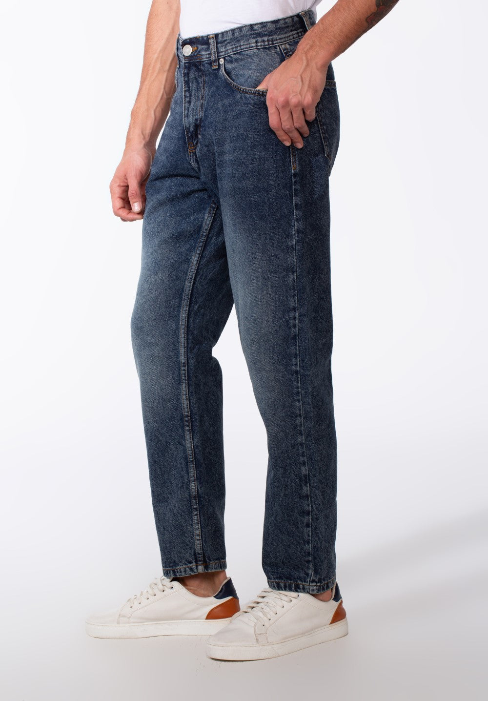 Men's Wide Leg Tomato Jeans Pants With Pockets