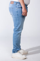 Men's Denim Fabric Belt Loops Buttons Closure Casual Design For Big Size Comfy Every Day Wear Jeans Pants