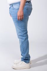 Men's Denim Fabric Belt Loops Buttons Closure Casual Design For Big Size Comfy Every Day Wear Jeans Pants
