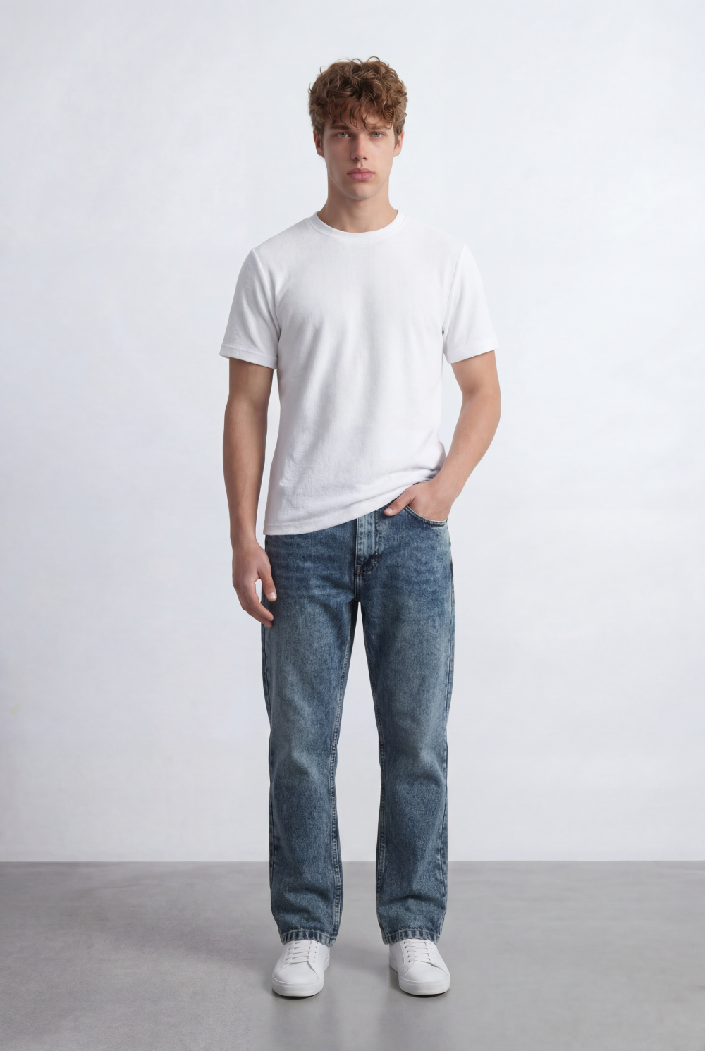 Men’s Tomato Store Relaxed Boyfriend Denim Mid Rise Waist Classic Five Pocket Pants