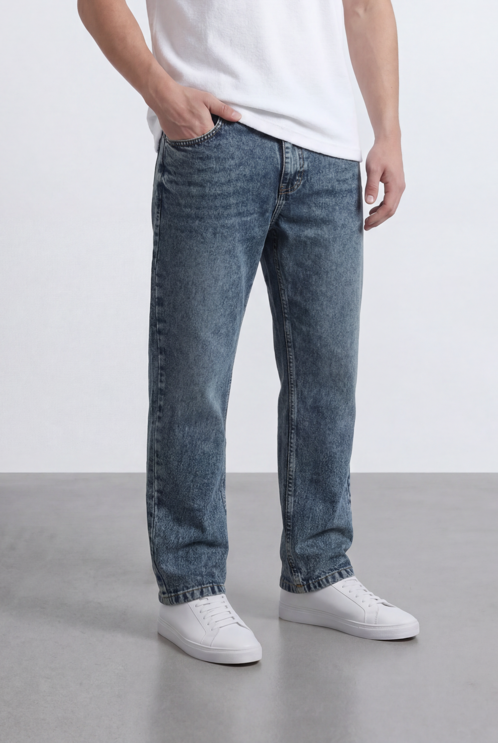 Men’s Tomato Store Relaxed Boyfriend Denim Mid Rise Waist Classic Five Pocket Pants