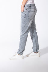 Men's Acid Wash Boyfriend Denim Patch Detail Bold Versatile Pants