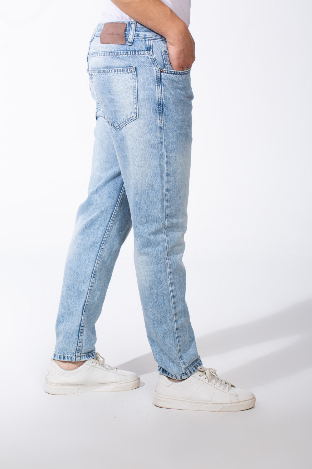 Men's Acid Wash Five Pockets Boyfriend Fit Denim Jeans Pants