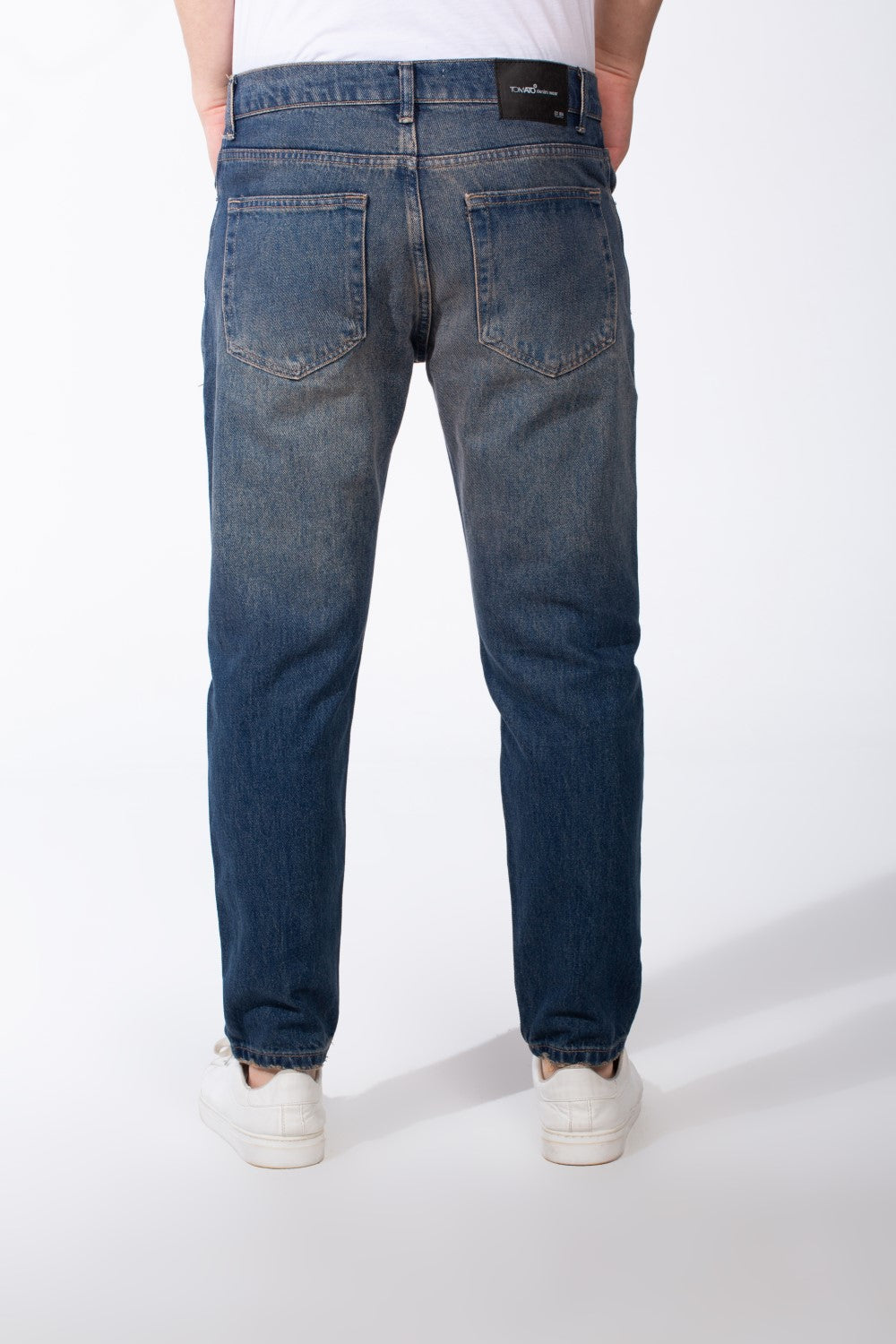 Men's Medium Wash Denim Jeans Five Pockets Practical Boyfriend Pants