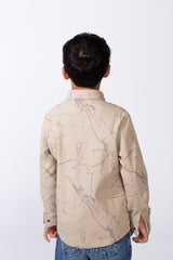 Boy’s Modern Marble Design Button-Up Jakar Slim Fit Shirt