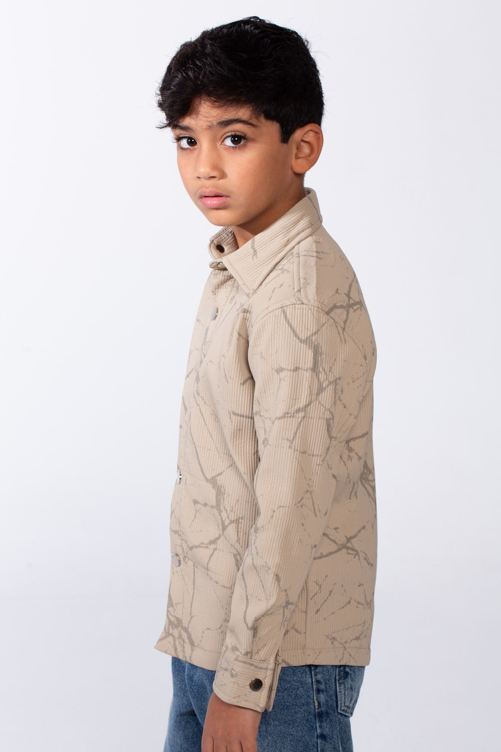 Boy’s Modern Marble Design Button-Up Jakar Slim Fit Shirt