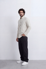 Men’s Tomato Store Slim Stripe Shirt Contrast Button Detail Vertical Line Pattern