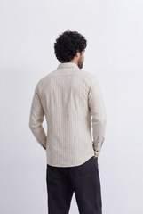 Men’s Tomato Store Slim Stripe Shirt Contrast Button Detail Vertical Line Pattern