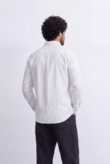 Men's Regular Fit Vertical Stripe Shirt Refined Long Sleeve Design for a Polished Everyday Appearance Tomato Store