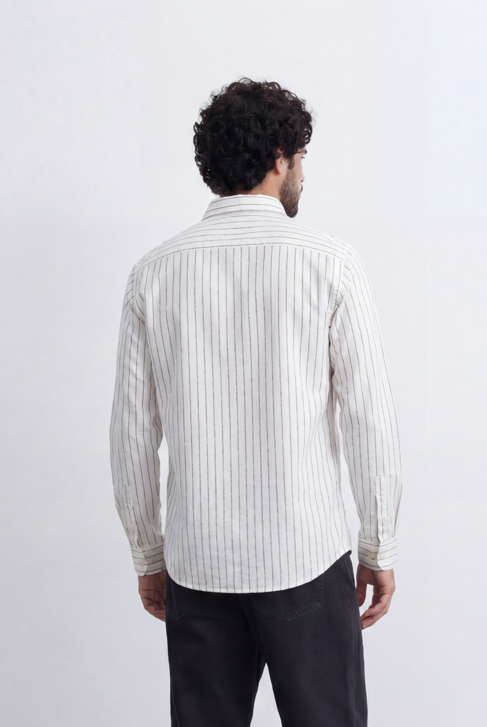 Men’s Tomato Store Refined Pinstripe Essential Crisp Linear Design Elevated Button Front