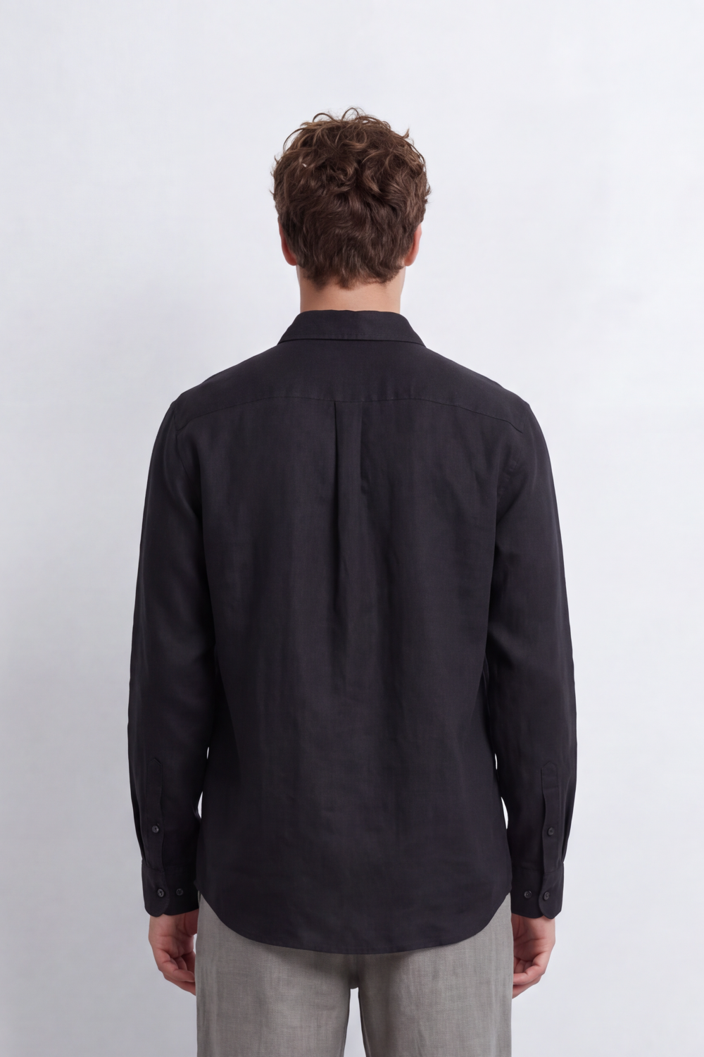 Men's Tomato Store Summer Linen Blend Shirt Natural Woven Texture Long Sleeve Regular Fit