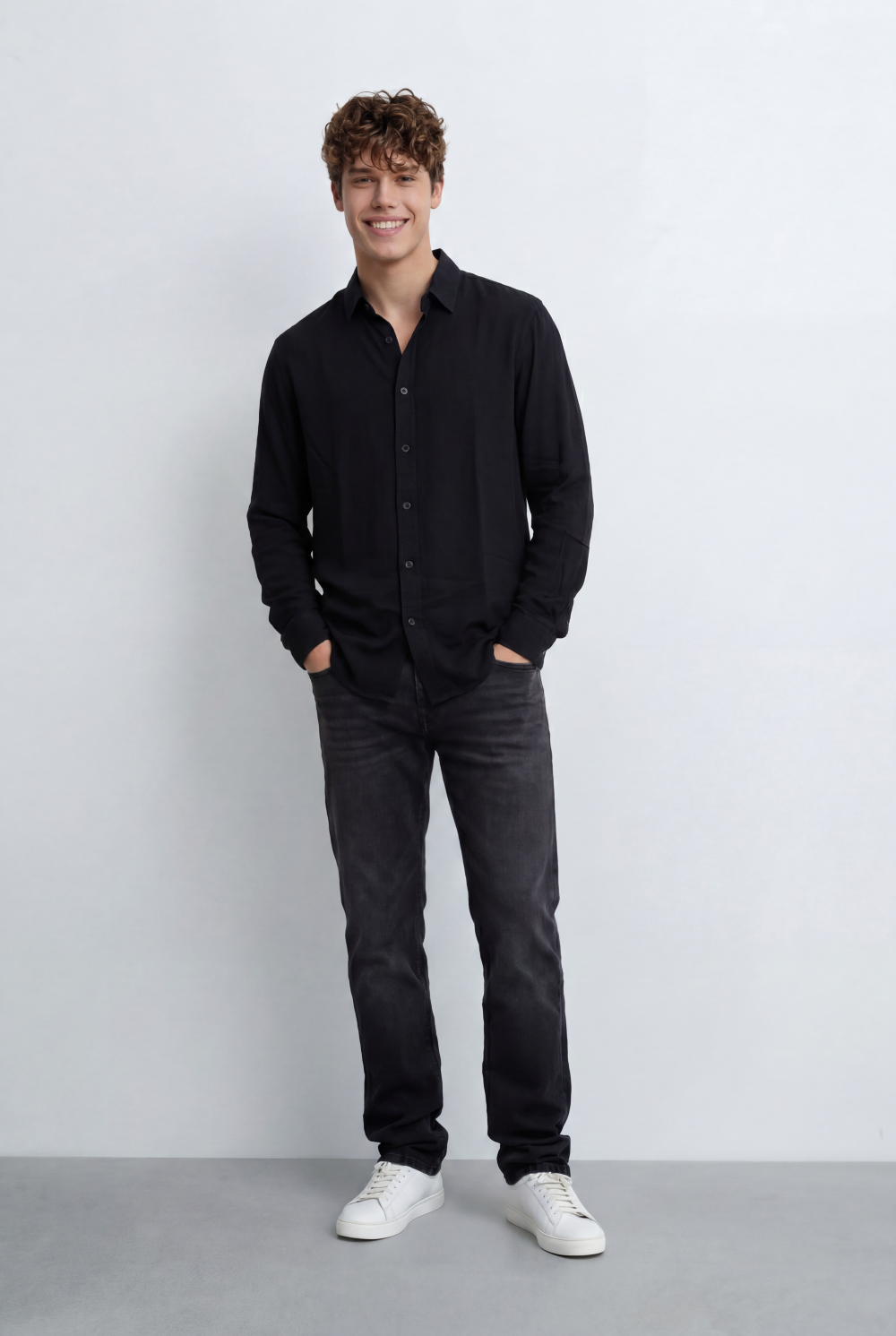 Men’s Regular Fit Shirt Button Down Collar Long Sleeves Tailored Crafted From Breathable Fabric