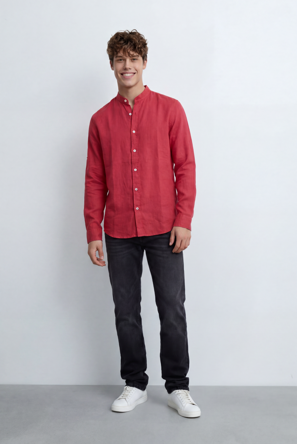Men’s Regular Fit Shirt Button Down Collar Long Sleeves Tailored Crafted From Breathable Fabric