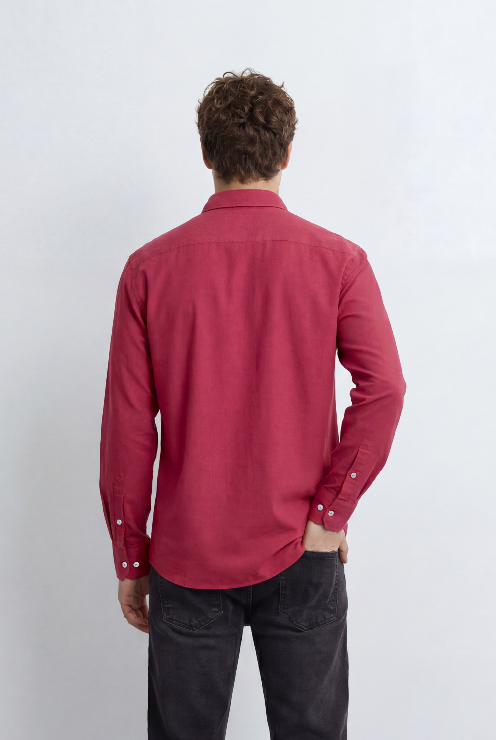 Men’s Regular Fit Shirt Button Down Collar Long Sleeves Tailored Crafted From Breathable Fabric