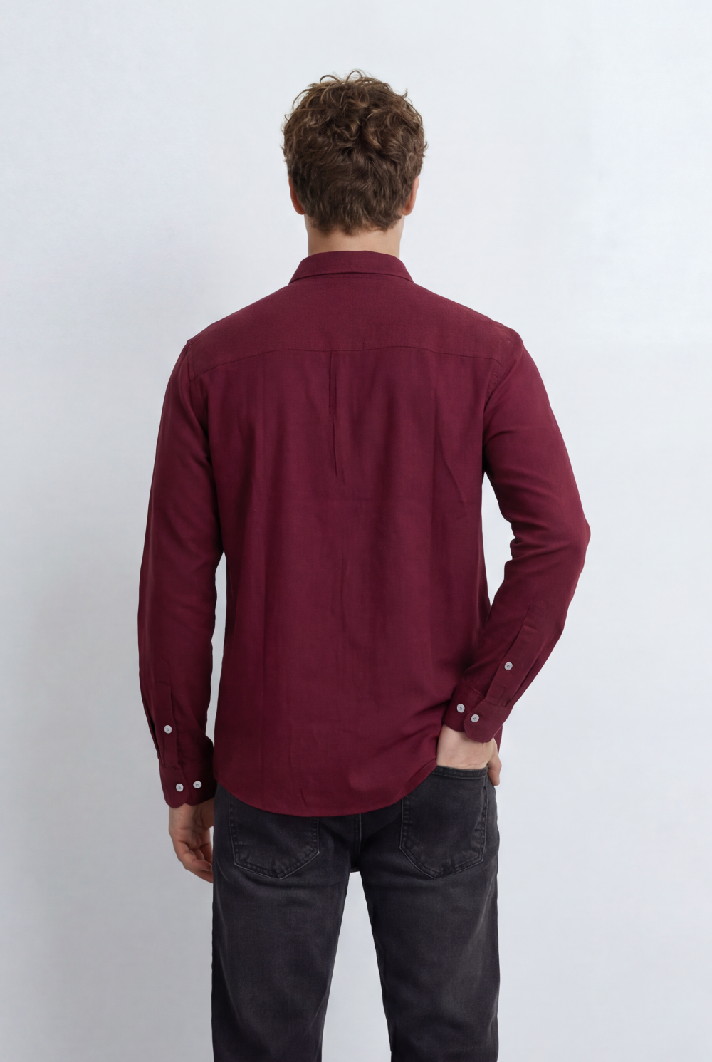 Men’s Regular Fit Shirt Button Down Collar Long Sleeves Tailored Crafted From Breathable Fabric